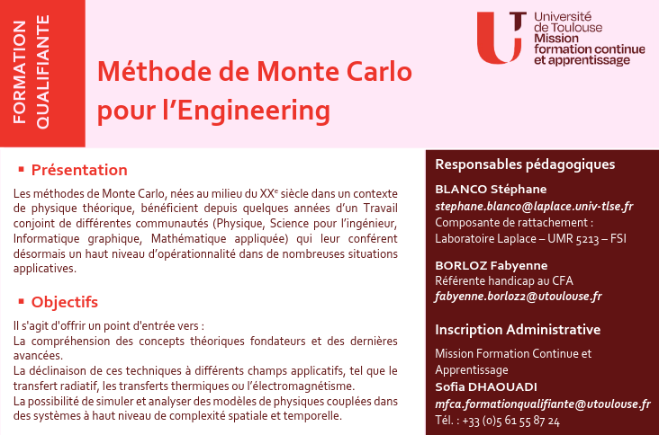 Formation Qualifiante Monte-Carlo pour l'Ingénierie